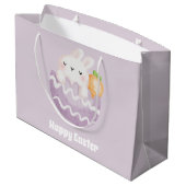 Vrolijk Pasen. Kute paashaas in paaseieren Groot Cadeauzakje (Achterkant Gekanteld)