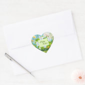 Vrolijk Pasen,  lentebloemen, Hart Sticker (Envelop)