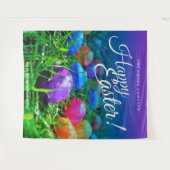 Vrolijk Pasen Lentereieren zoeken | Achtergrond vo Wandkleed (Voorkant (horizontaal))