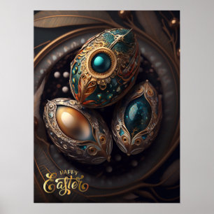 Vrolijk Pasen. Magische paaseieren Poster