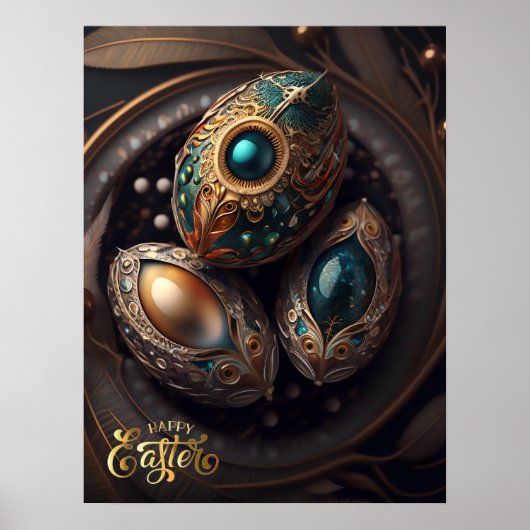 Vrolijk Pasen. Magische paaseieren Poster (Voorkant)