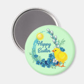 Vrolijk Pasen met Baby Chick Magneet (Voorkant / Achterkant)
