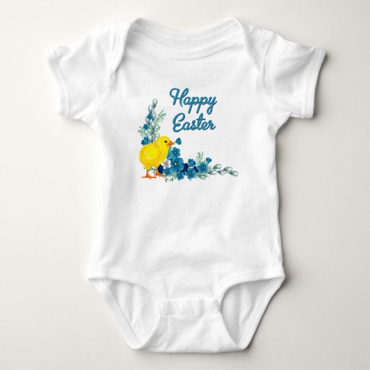 Vrolijk Pasen met Baby Chick Romper (Voorkant)