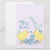 Vrolijk Pasen met Baby kippen Briefpapier (Voorkant / Achterkant)