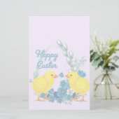 Vrolijk Pasen met Baby kippen Briefpapier (Staand voorkant)