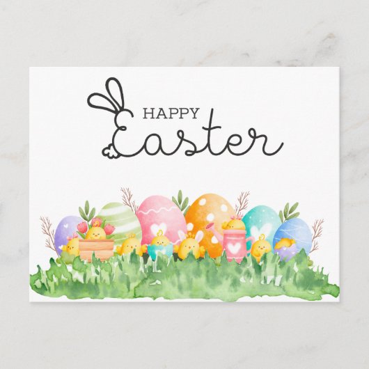 Vrolijk Pasen met Briefkaart eieren (Voorkant)