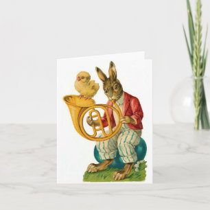 Vrolijk Pasen met Franse Hoorn  Feestdagen Kaart