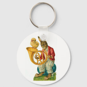 Vrolijk Pasen met Franse Hoorn  Sleutelhanger