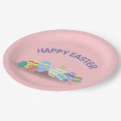 Vrolijk Pasen met kleurrijke eieren roze Papieren Bordje (Gekanteld)