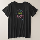 Vrolijk Pasen met vlinders Grote Maat T-shirt (Design achterkant)