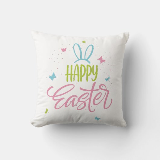 Vrolijk Pasen met vlinders Kussen (Voorkant)