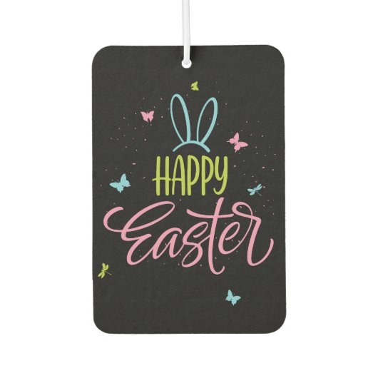 Vrolijk Pasen met vlinders Luchtverfrisser (Voorkant)