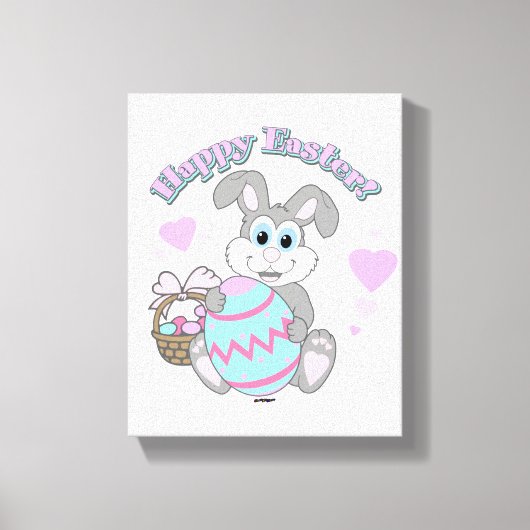 Vrolijk Pasen. Paasbunny Canvas Afdruk (Voorkant)