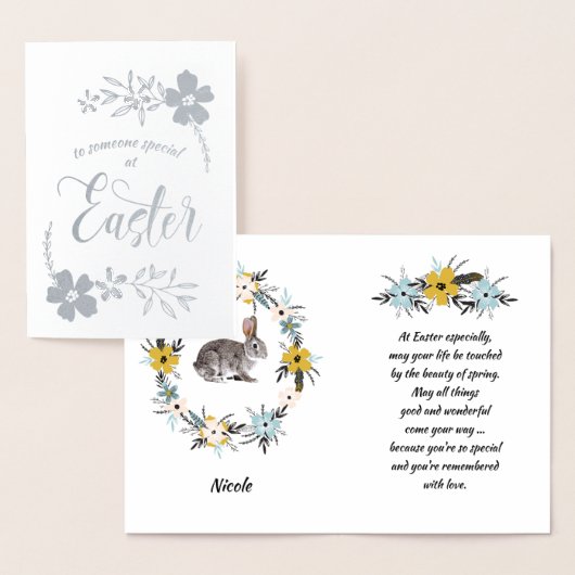 Vrolijk Pasen. Paasbunny Folie Kaarten (Display)