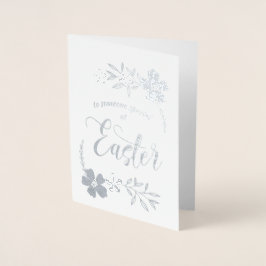 Vrolijk Pasen. Paasbunny Folie Kaarten