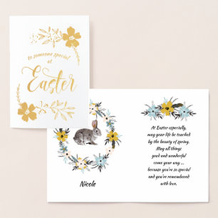 Vrolijk Pasen. Paasbunny Folie Kaarten
