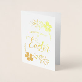 Vrolijk Pasen. Paasbunny Folie Kaarten