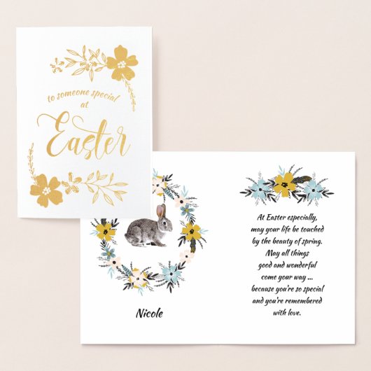 Vrolijk Pasen. Paasbunny Folie Kaarten (Display)