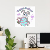 Vrolijk Pasen. Paasbunny Poster (Thuiskantoor)