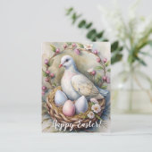 Vrolijk Pasen. Paasduif. Briefkaart (Staand voorkant)