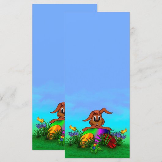 Vrolijk Pasen. Paaskonijn (Voorkant / Achterkant)