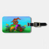 Vrolijk Pasen. Paaskonijn Bagagelabel (Voorkant horizontaal)