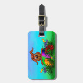 Vrolijk Pasen. Paaskonijn Bagagelabel (Voorkant verticaal)