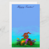 Vrolijk Pasen. Paaskonijn Briefpapier (Voorkant / Achterkant)