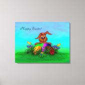 Vrolijk Pasen. Paaskonijn Canvas Afdruk (Voorkant)