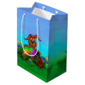 Vrolijk Pasen. Paaskonijn Medium Cadeauzakje (Achterkant Gekanteld)