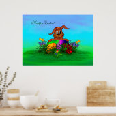 Vrolijk Pasen. Paaskonijn Poster (Keuken)