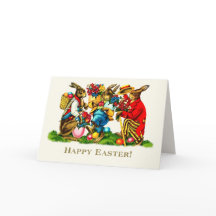 Vrolijk Pasen.  paaskonijnen