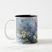 Vrolijk Pasen. Pasen Bunny. Tweekleurige Koffiemok (Links)