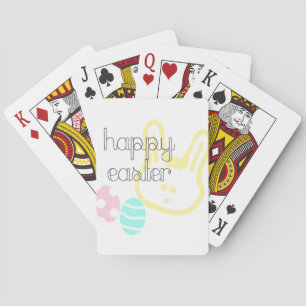 vrolijk pasen pastel eieren konijn pokerkaarten