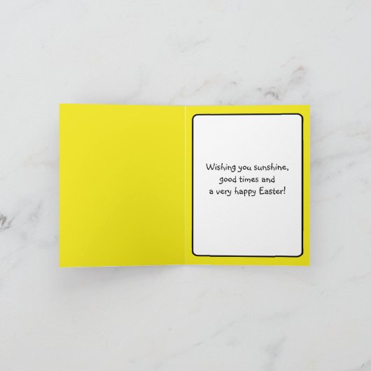 Vrolijk Pasen, pekelbal en konijnen Kaart (Binnen)