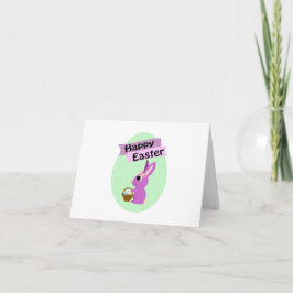Vrolijk Pasen. Pink Bunny Feestdagen Kaart