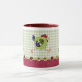 Vrolijk Pasen. Rustieke Roosters Design Gift Mok (Midden)