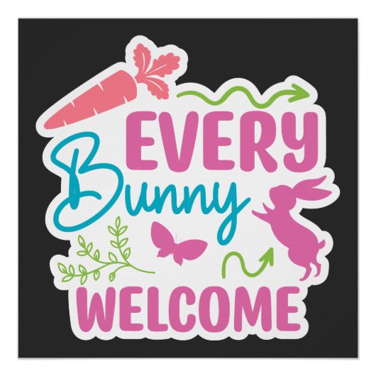 Vrolijk Pasen. Schattigee eitjes Perfect Poster (Voorkant)