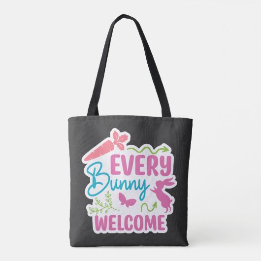 Vrolijk Pasen. Schattigee eitjes Tote Bag (Achterkant)