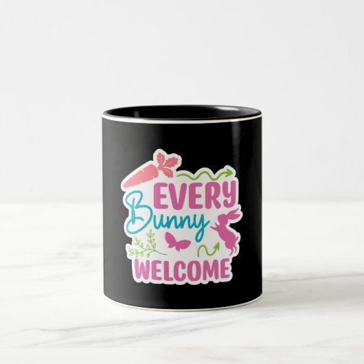 Vrolijk Pasen. Schattigee eitjes Tweekleurige Koffiemok (Center)