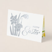 Vrolijk Pasen. Spring Daffodils Folie Kaarten (Voorkant)