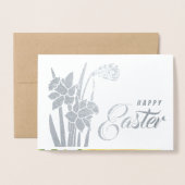 Vrolijk Pasen. Spring Daffodils Folie Kaarten (Voorkant met envelop)