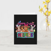 Vrolijk Pasen Vaarzen Pasen Koeien Met Eieren Koni Kaart (Gele Bloem)