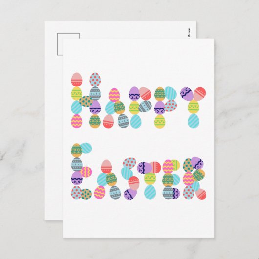 Vrolijk Pasen van eieren | Funny Easter Egg Feestdagenkaart (Voorkant / Achterkant)