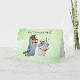 Vrolijk Pasen van het Wenskaart van de Kat Lente Kaart