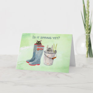 Vrolijk Pasen van het Wenskaart van de Kat Lente Kaart