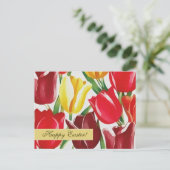 Vrolijk Pasen. Veertulpen Briefkaarten voor het sc (Staand voorkant)