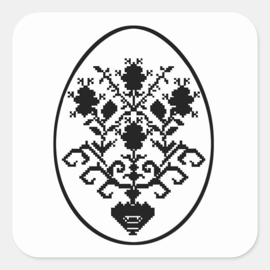 Vrolijk Pasen. Vierkante Sticker (Voorkant)