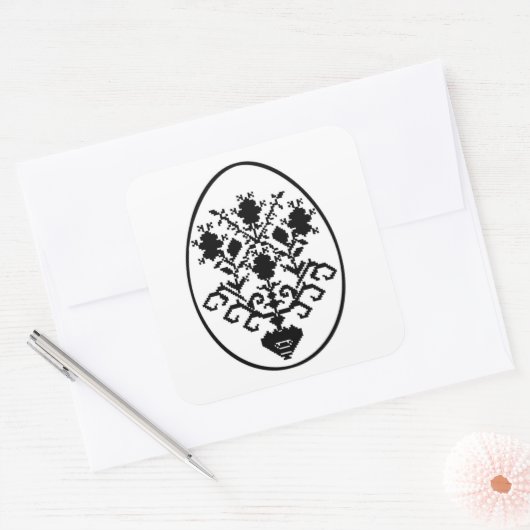 Vrolijk Pasen. Vierkante Sticker (Envelop)