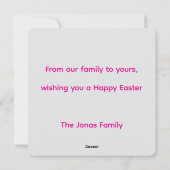 Vrolijk Pasen vintage konijn gepersonaliseerd Feestdagenkaart (Achterkant)